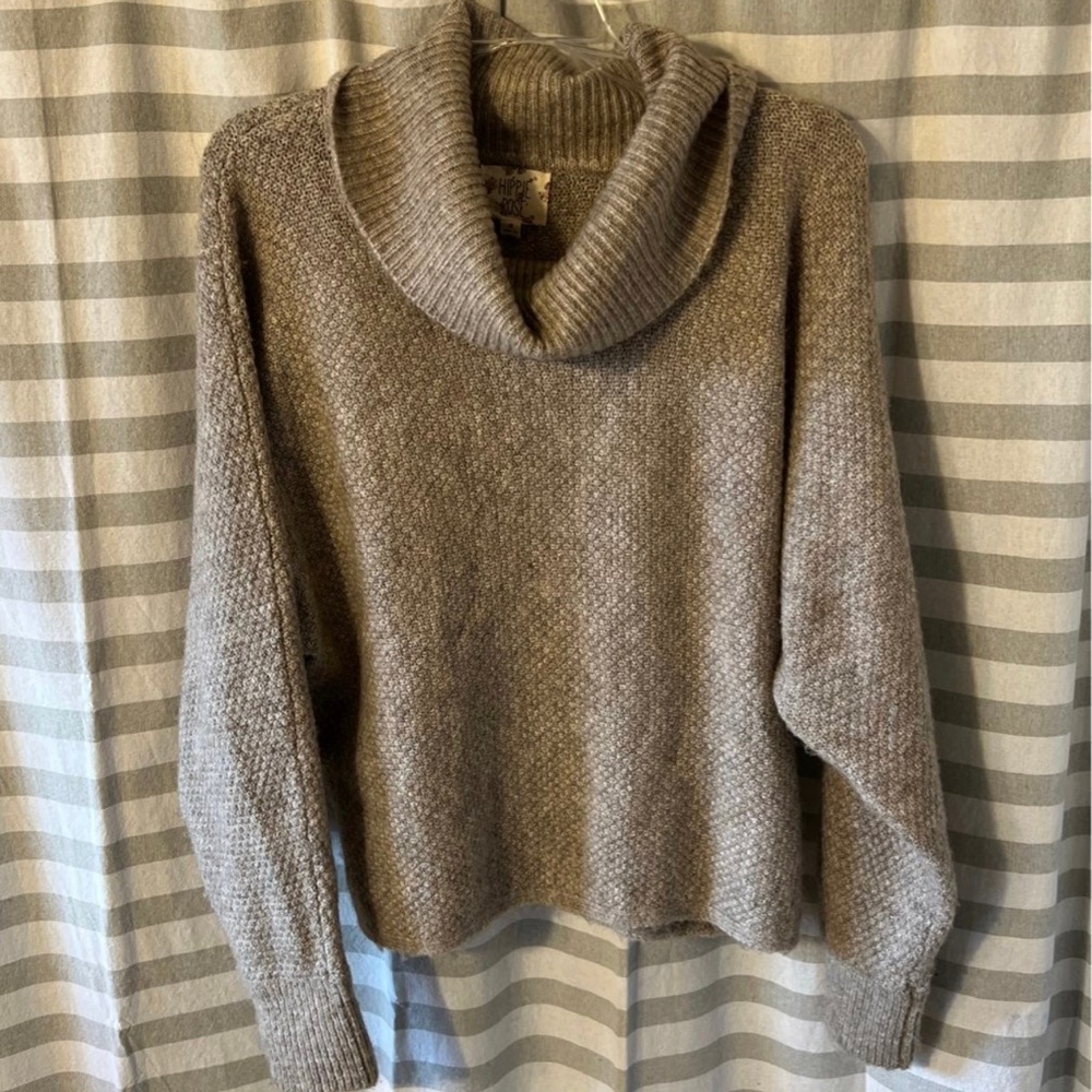 Beige cowl neck sweater